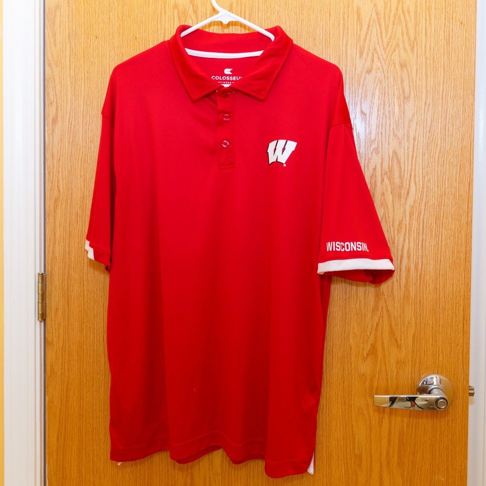 Men's Colosseum Polo - Wisconsin Badgers